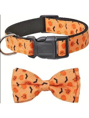 New Halloween Fall Adjustable Dog Collars With Detachable Bow